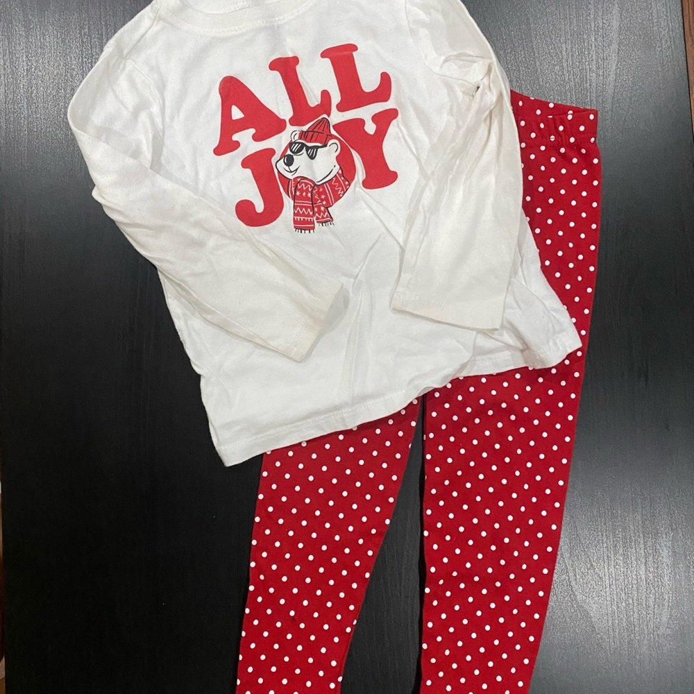 Kids Red and White Pajama Set